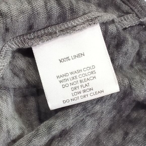 White + Warren Top Womens Medium Gray 100% Linen Beach Day Rope Graphic - Picture 7 of 9